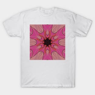 Cartoon Mandala Flower Pink T-Shirt